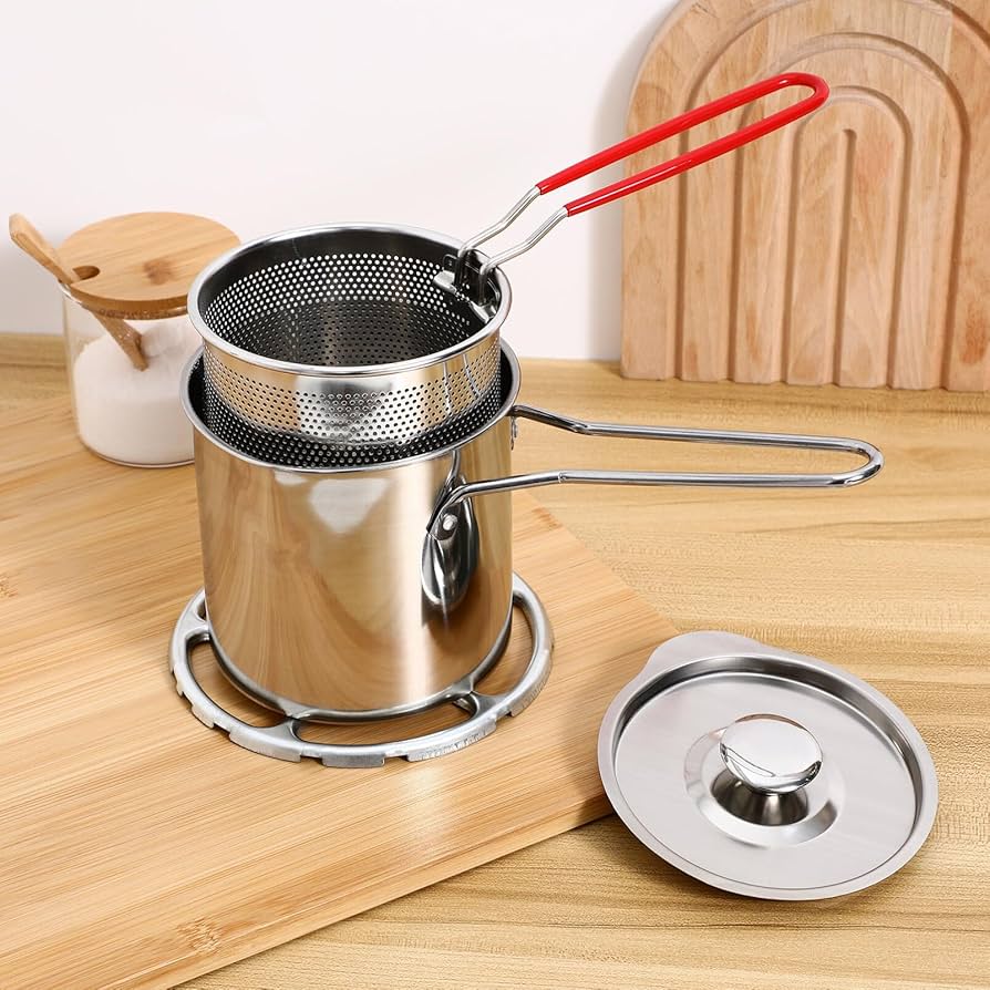 Deep Fryer with Filter Basket Stainless Steel Japanese