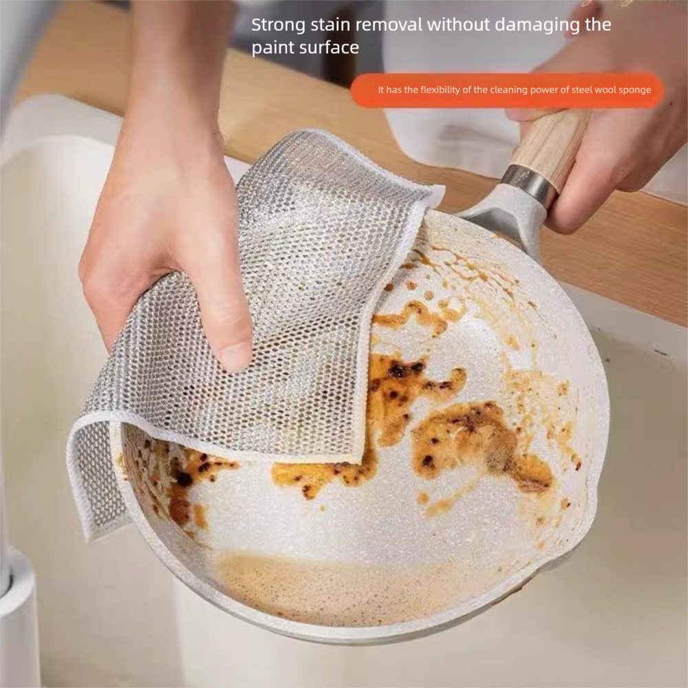 10pcs Cleaning Products Wire Dishwashing Rags Single Layer