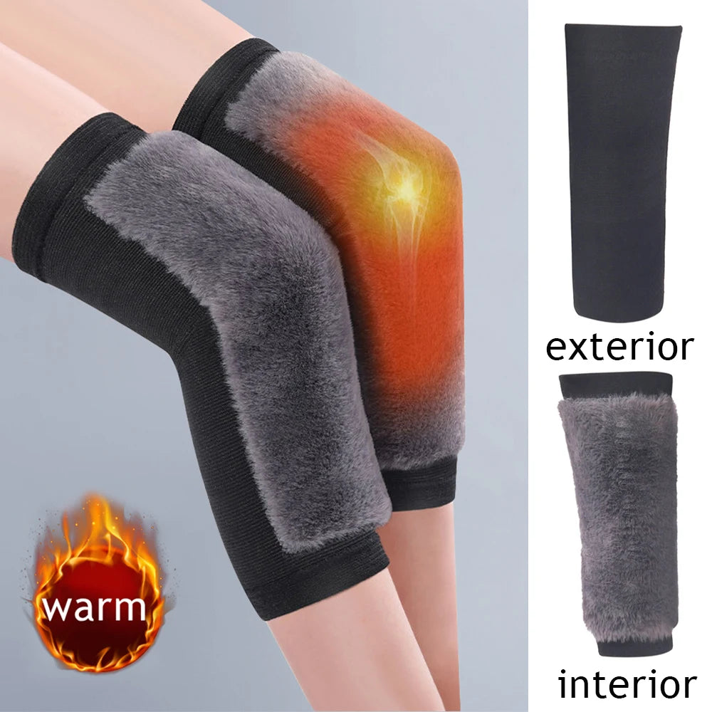 New 1 Pair Rabbit Fur Knee Pads for Women