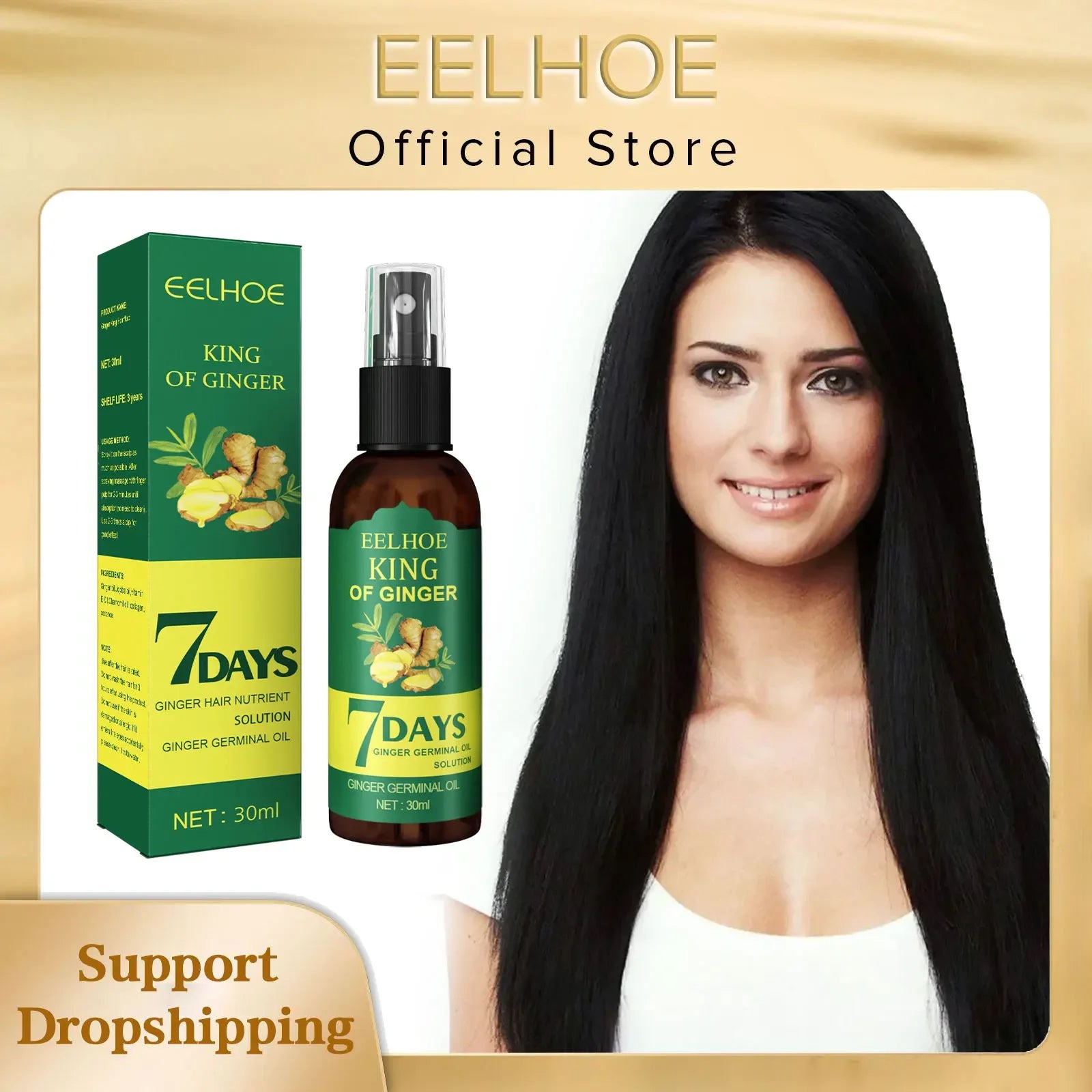 EELHOE Hair Growth Spray 7 Day Ginger Serum