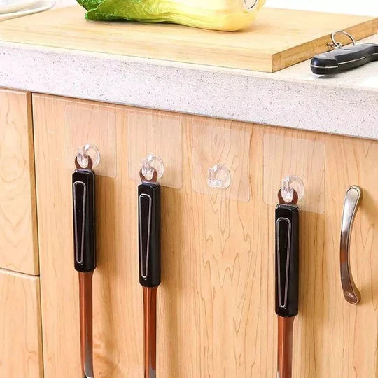 Transparent Adhesive Coat Rack Wall Mounted