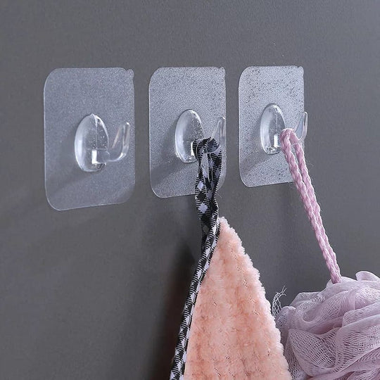 Transparent Adhesive Coat Rack Wall Mounted