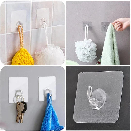 Transparent Adhesive Coat Rack Wall Mounted